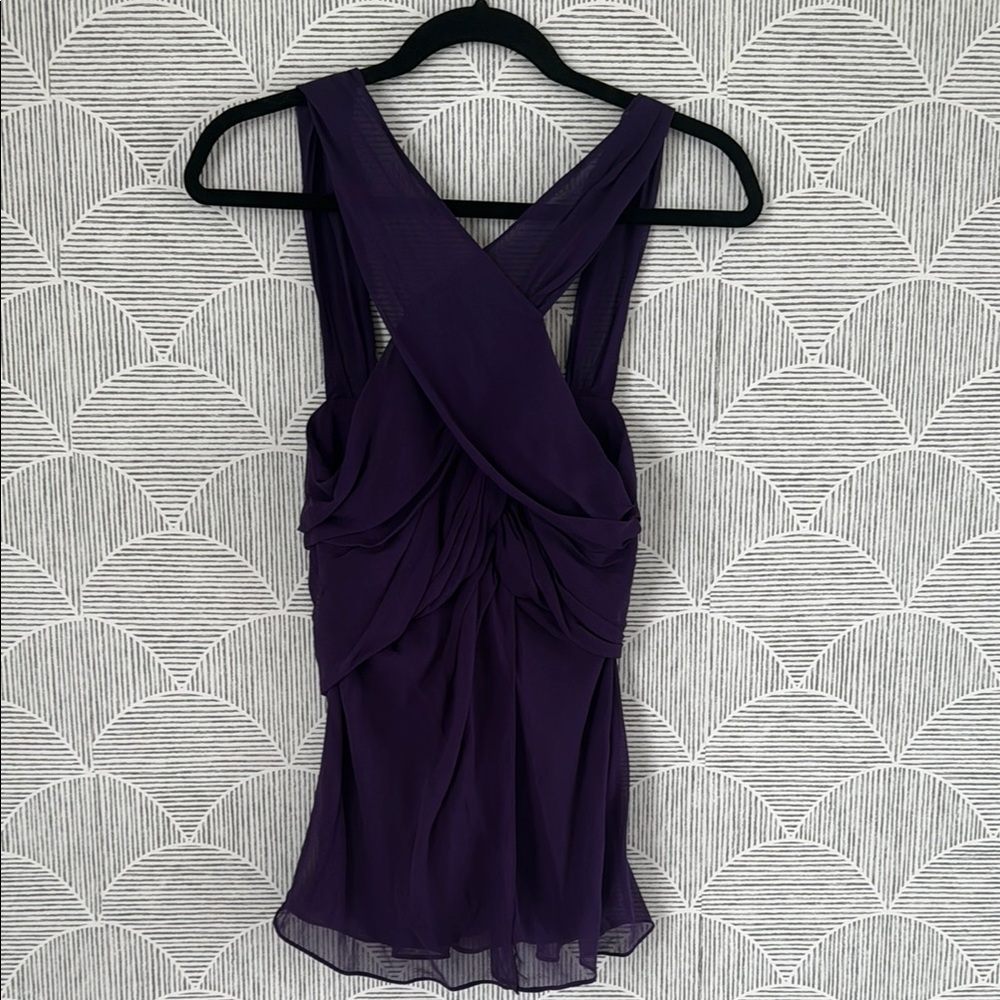 Diane Von Furstenberg Deep Purple Silk Blouse